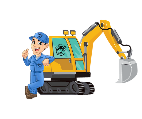 quality rent and leasemascot with excavator
